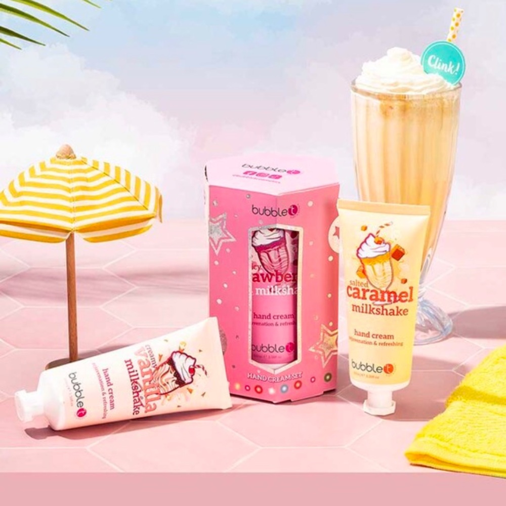 Bubble T Cosmetics Milkshake Hand Cream Gift Set 3 x 100g New Product